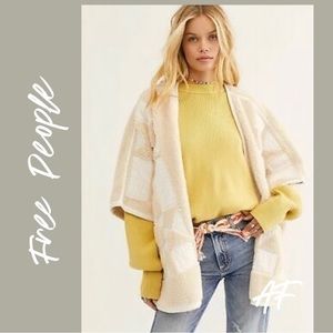 Free People Heirloom Cardigan Fleece Poncho NWOT